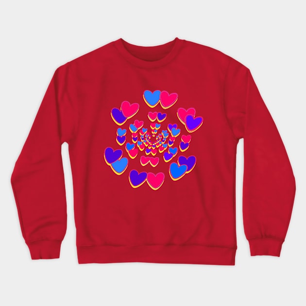 Bi-Trans Hearts Crewneck Sweatshirt by geodesyn